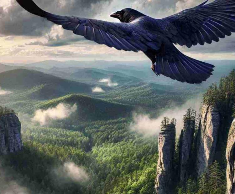 Two predatory birds circling the sky, scanning the area below for potential prey.